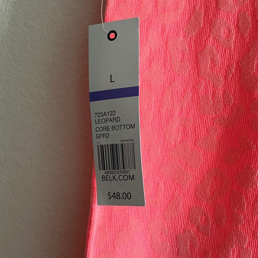 Vibrant Leopard Coral/Tan Kids Leggings - Picture 3 of 8